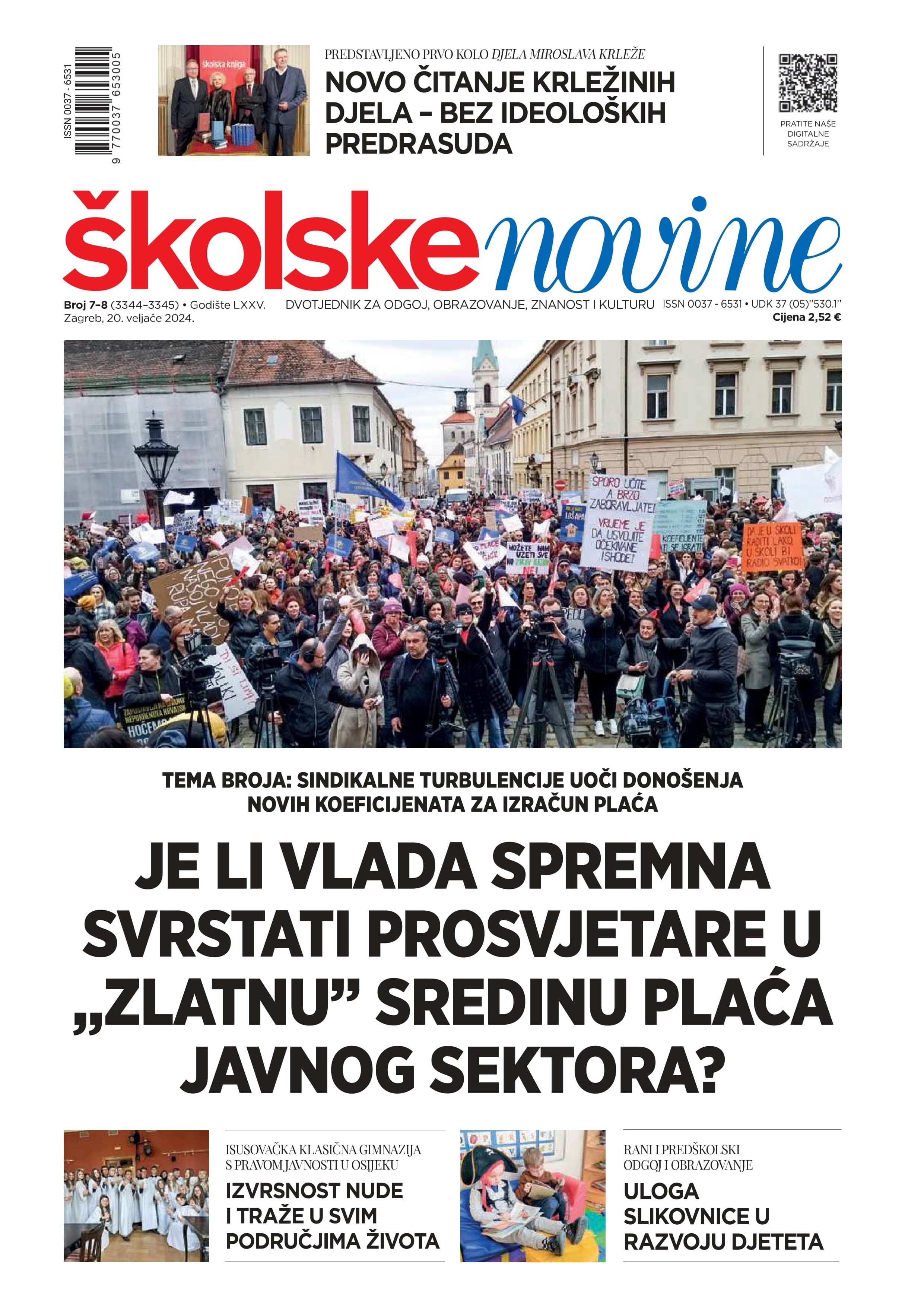 Je li Vlada spremna svrstati prosvjetare u „zlatnu” sredinu plaća javnog sektora?